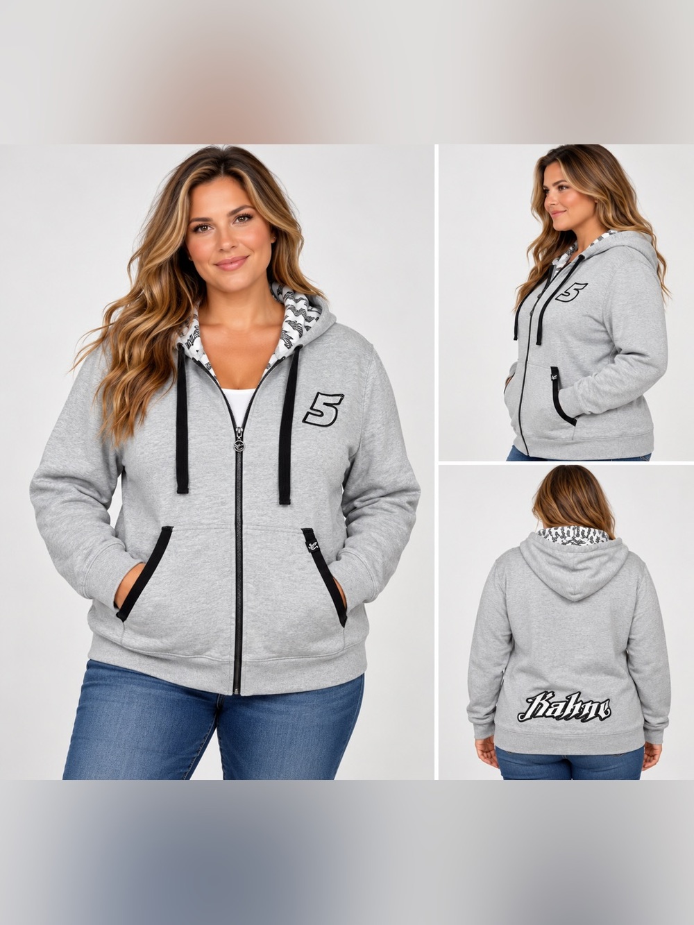 Chase Authentics Kasey Kahne NASCAR #5 Gray Full Zip Hoodie 2XL